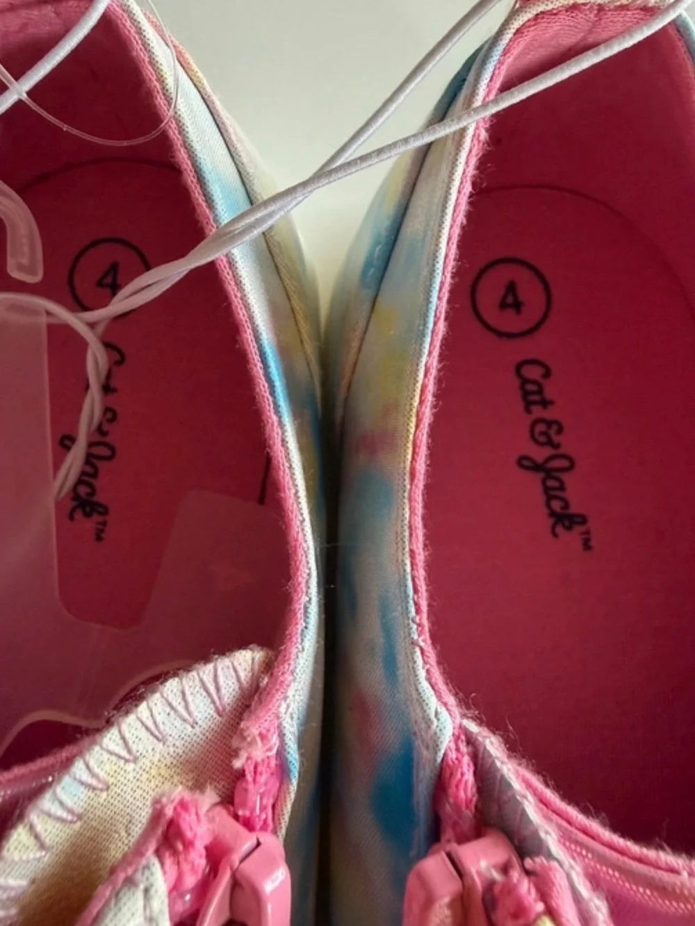 Girl’s Cat & Jack Lucian Pink Tie Dye Dbl Zipper Sneaker Shoes Size 4